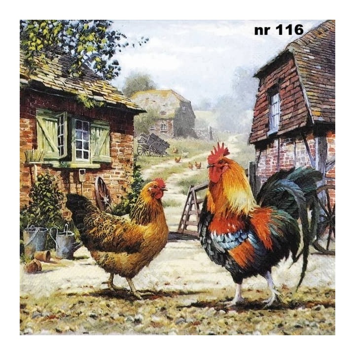Rooster ranch servet 33x33cm
