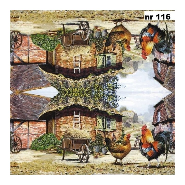 Rooster ranch servet 33x33cm