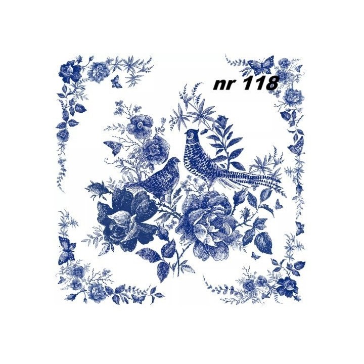 Fairytale Pheasant blue servet 33x33cm