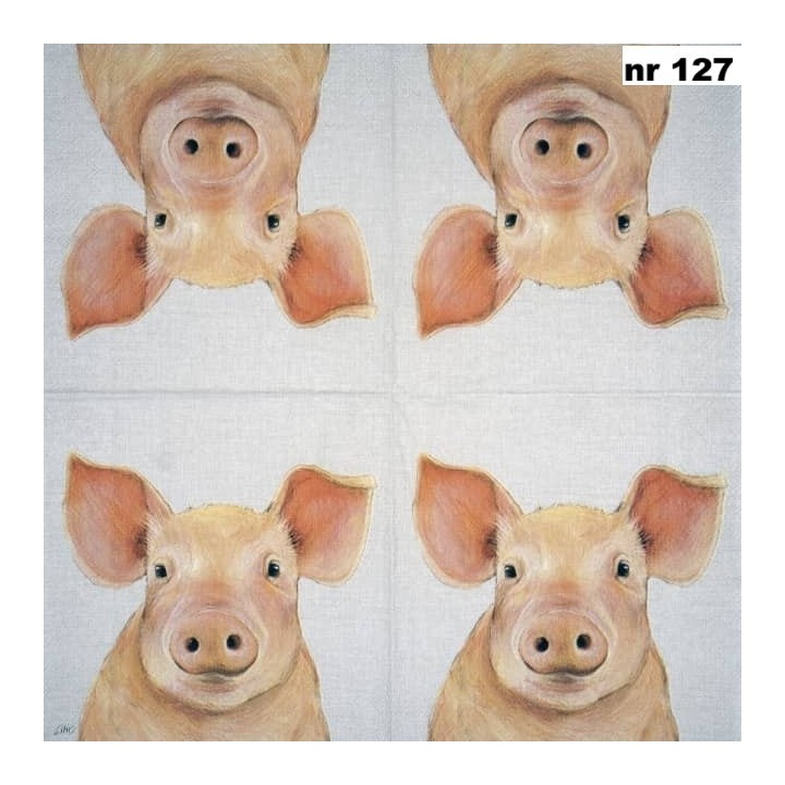FARM PIG cream servet 33x33cm