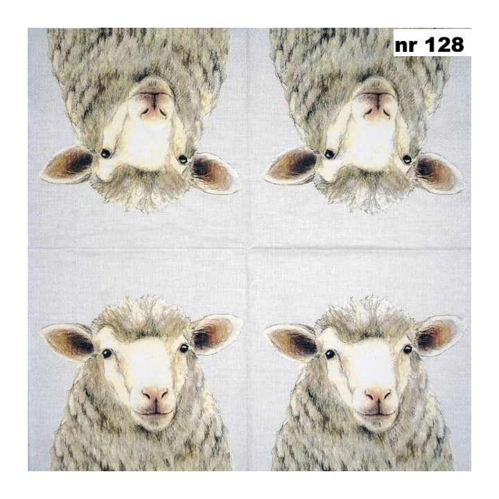 FARM SHEEP cream servet 33x33cm