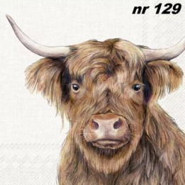 Farm highland cattle cream servet 33x33cm
