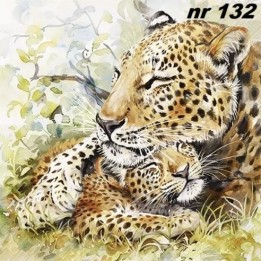 LEOPARD FAMILY servet 33x33cm