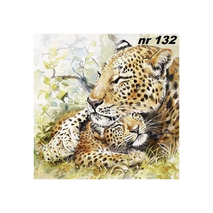 LEOPARD FAMILY servet 33x33cm