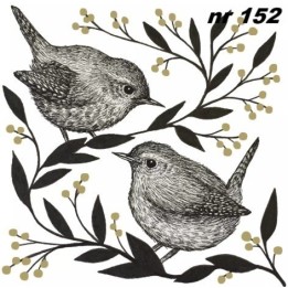 Nightingale on branches servet 33x33cm