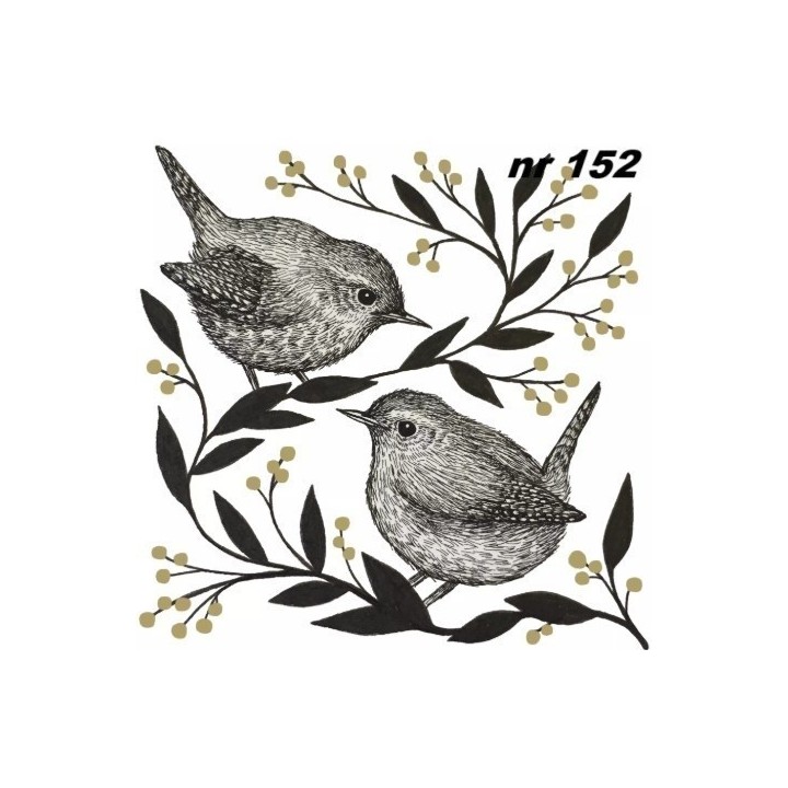 Nightingale on branches servet 33x33cm