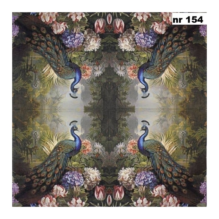 Peacock in elegant scene servet 33x33cm