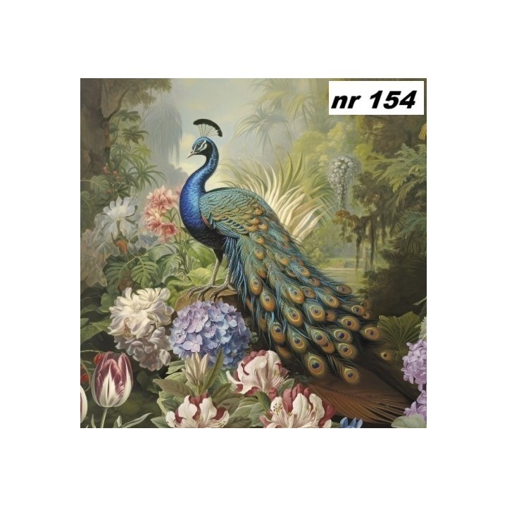 Peacock in elegant scene servet 33x33cm