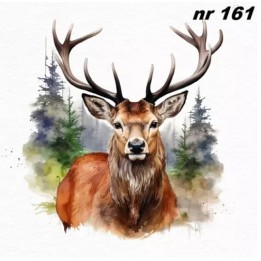 Deer in front of forest servet 33x33cm