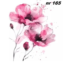 Pink flowers in watercolours servet 33x33cm