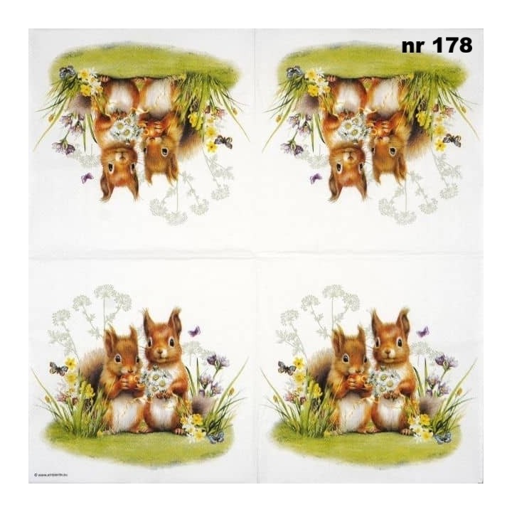 Little squirrels servet 33x33cm