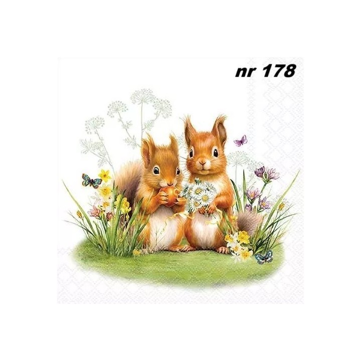 Little squirrels servet 33x33cm