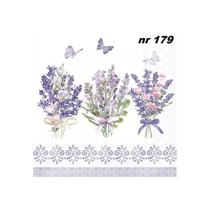 Lovely lavender white servet 33x33cm