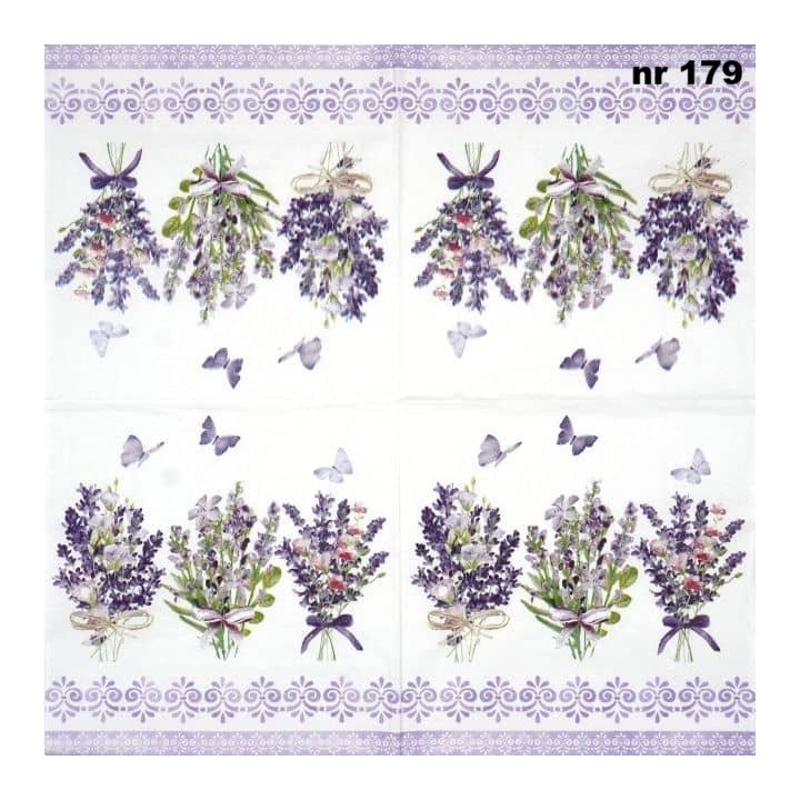 Lovely lavender white servet 33x33cm