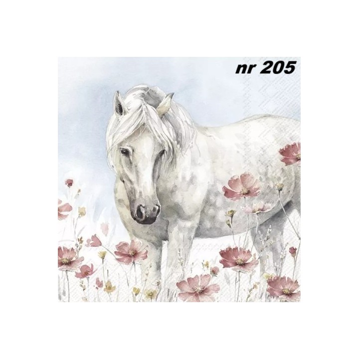 Wild horse in poppies servet 33x33cm