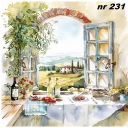 Cucino con vista servet 33x33cm