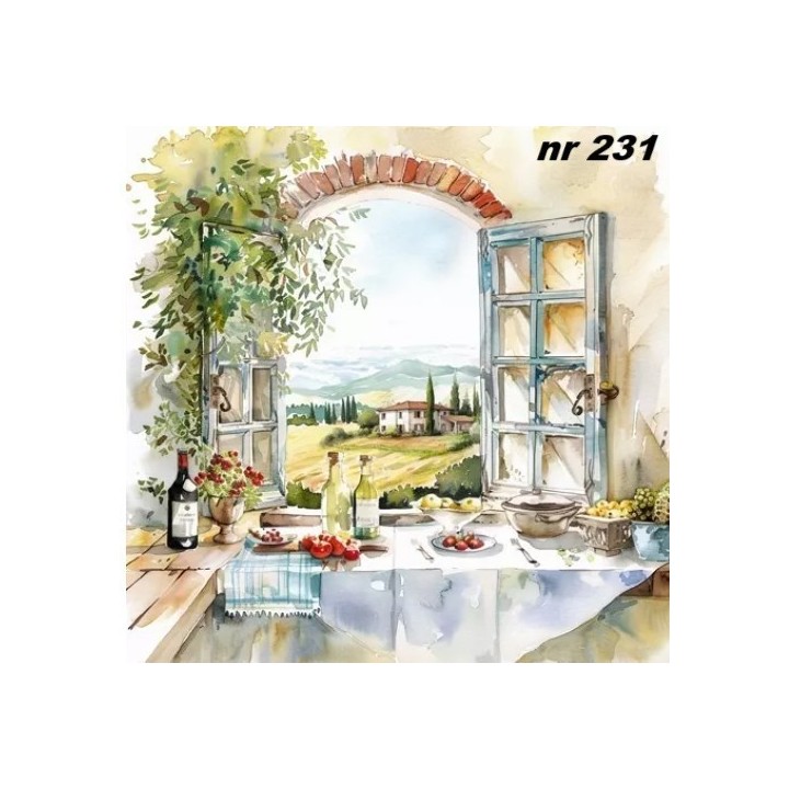 Cucino con vista servet 33x33cm