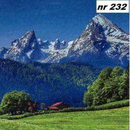 Landscape in the alps servet 33x33cm