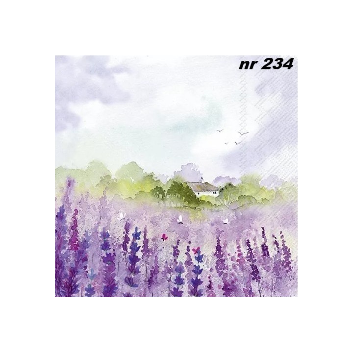 Lavender field servet 33x33cm