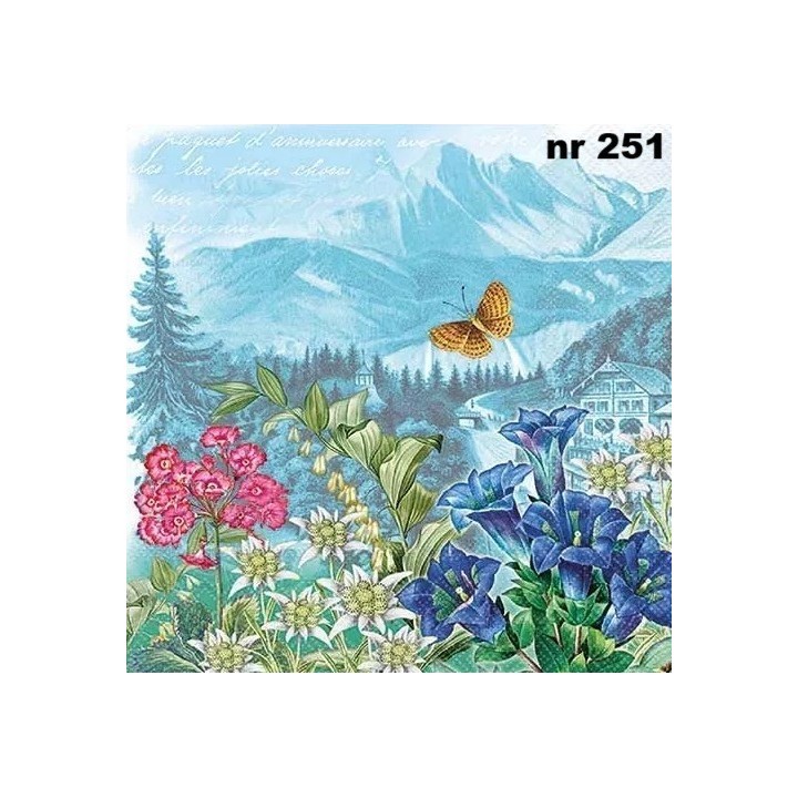 Mountain flowers servet 33x33cm