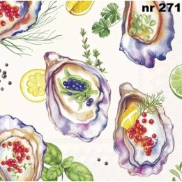 Oysters cream servet 33x33cm