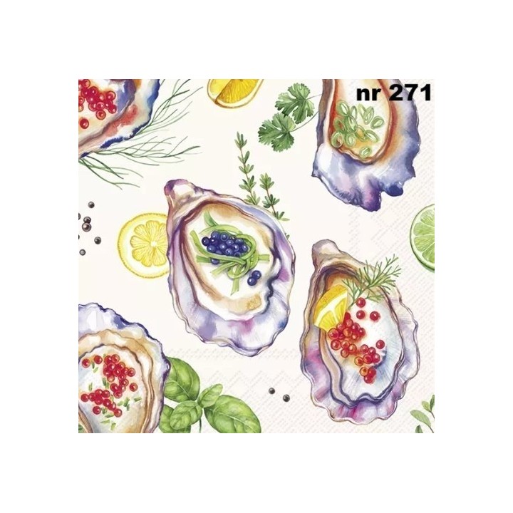 Oysters cream servet 33x33cm