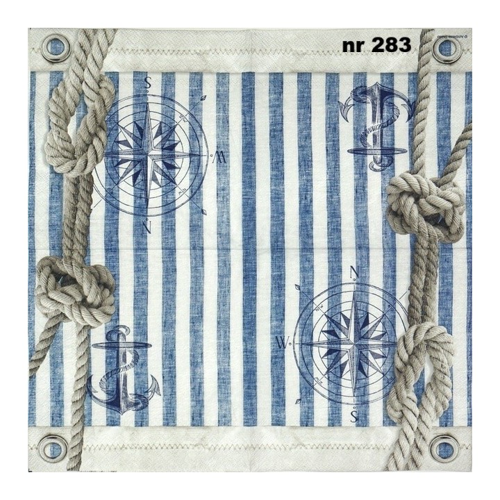 Compass and rope servet 33x33cm