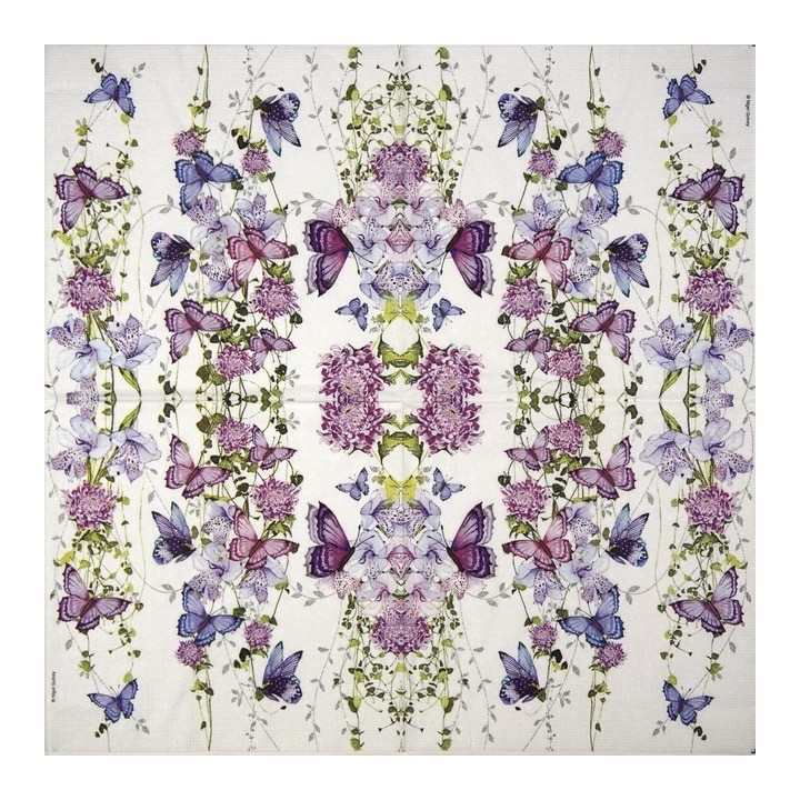 Butterfly splash servet 33x33cm
