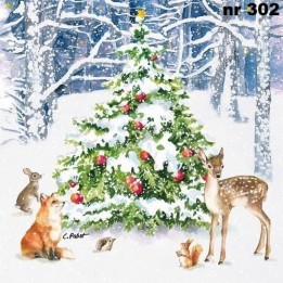 Winter forest servet 33x33cm