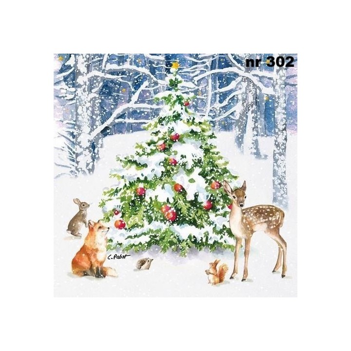 Winter forest servet 33x33cm
