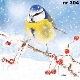 Oiseau glacé servet 33x33cm