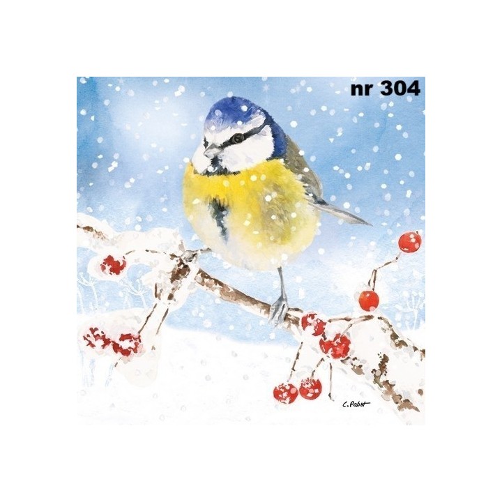 Oiseau glacé servet 33x33cm