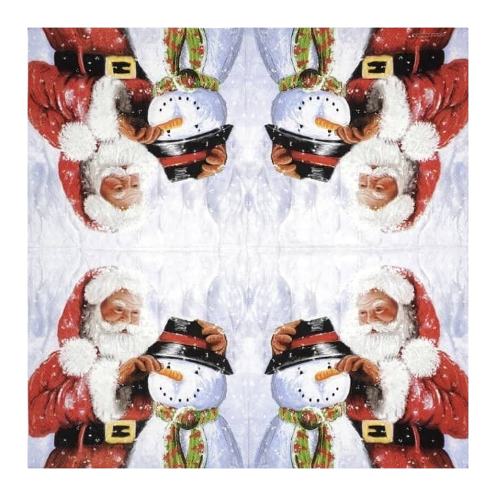 Santa and snowman servet 33x33cm