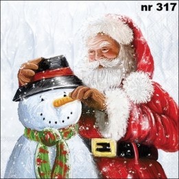 Santa and snowman servet 33x33cm