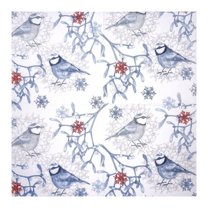 Blue chickadees servet 33x33cm
