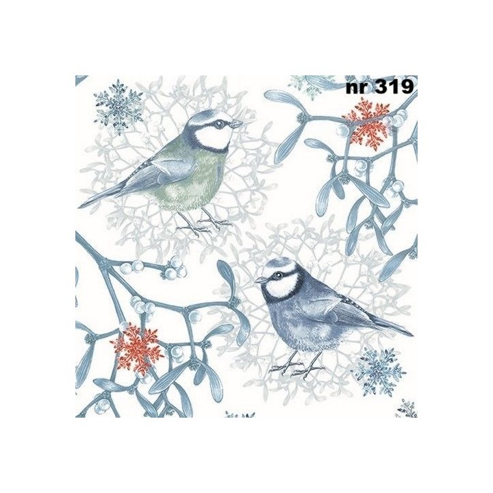 Blue chickadees servet 33x33cm