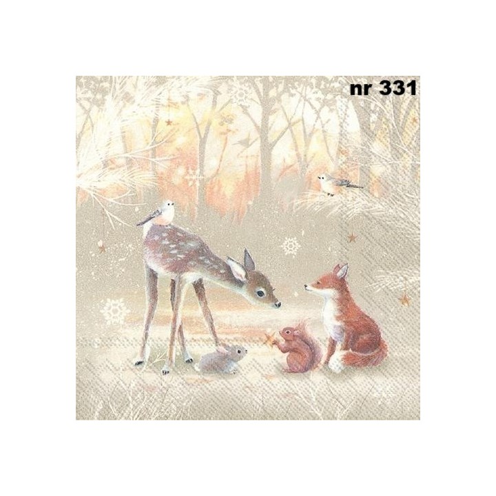 Silent forest linen servet 33x33cm