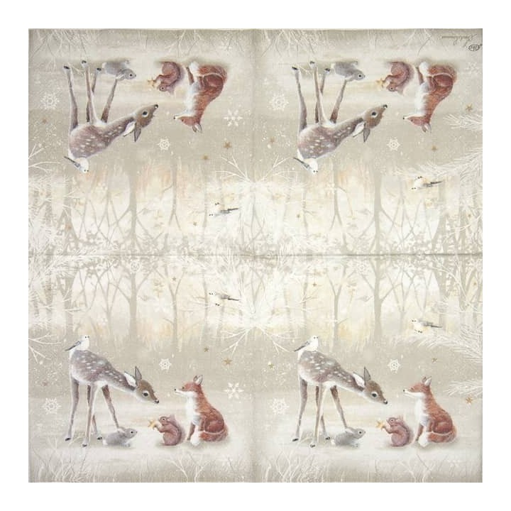 Silent forest linen servet 33x33cm