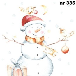 Snowy & birds servet 33x33cm