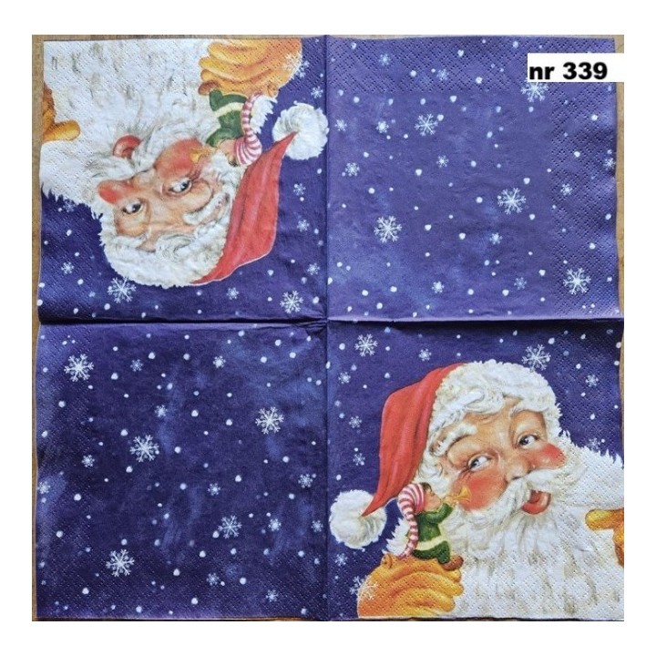 Santa & elf servet 33x33cm