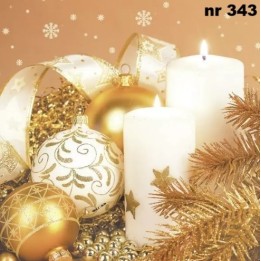 Xmas arrangement in gold servet 33x33cm
