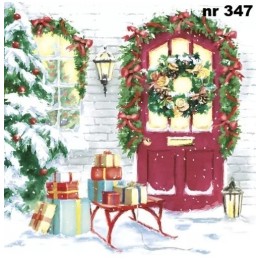 Christmas house and gifts servet 33x33cm