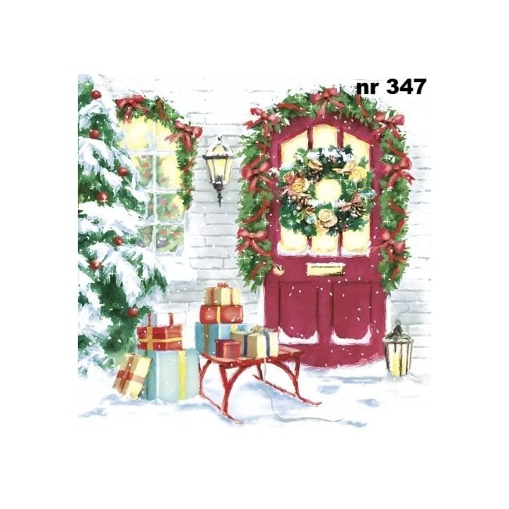 Christmas house and gifts servet 33x33cm