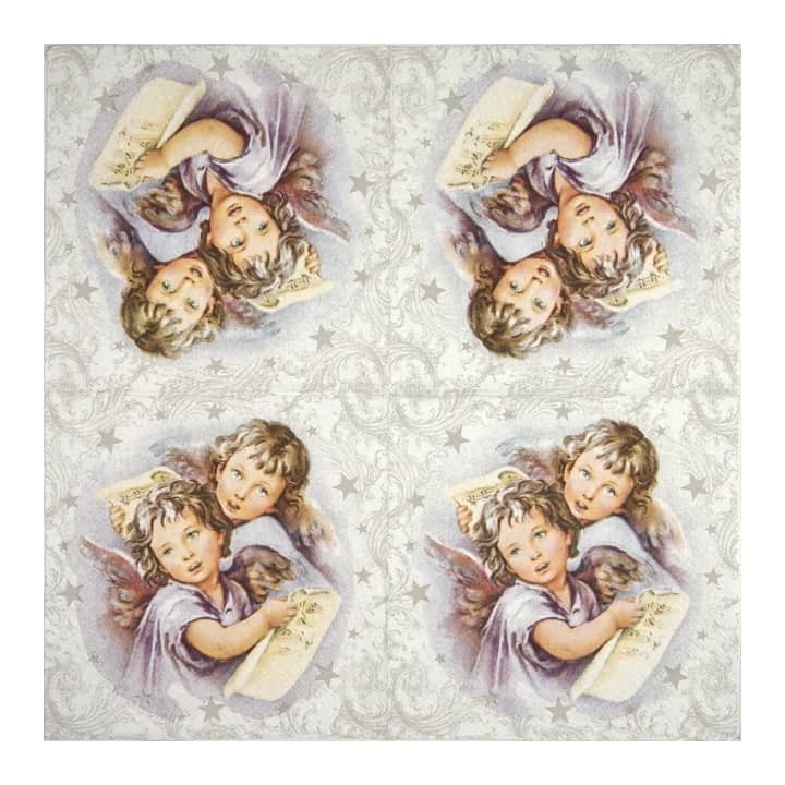 Two christmas angels servet 33x33cm