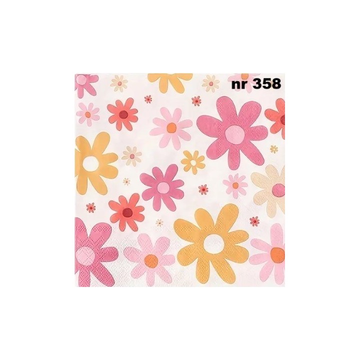 Flowerpattern servet 33x33cm