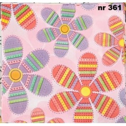 Flowers in stripes servet 33x33cm