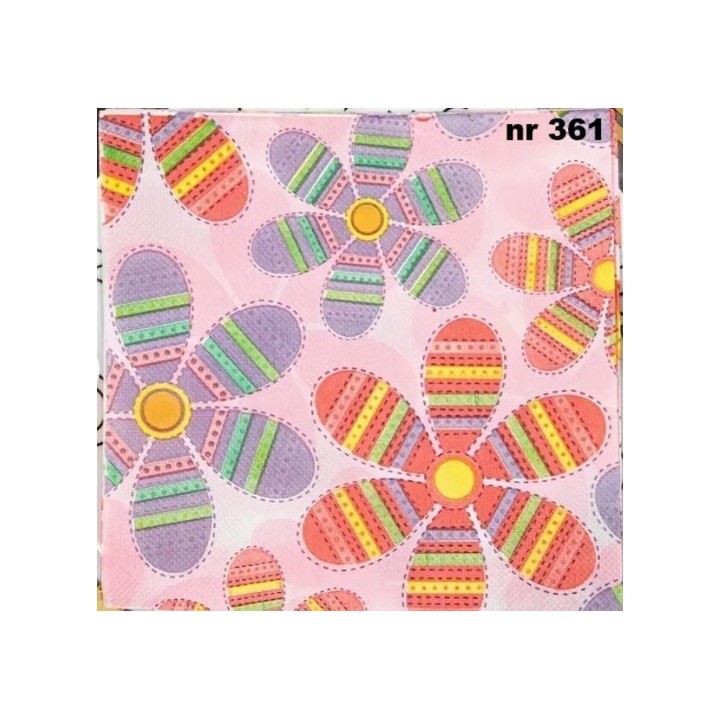 Flowers in stripes servet 33x33cm