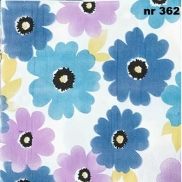 Flowers in blue servet 33x33cm
