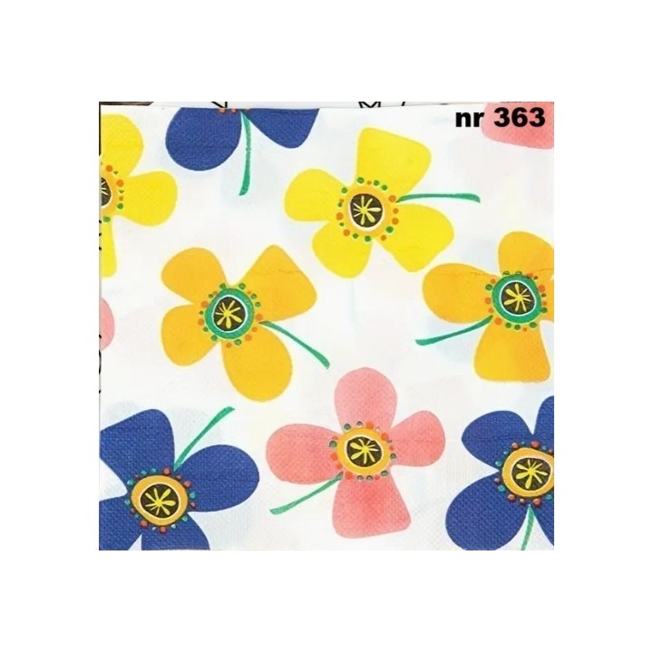 Flowerpattern servet 33x33cm