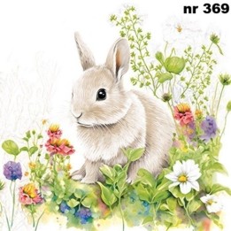 Little bunny in the meadow servet 33x33cm